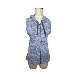 Athleta Heather Gray Hooded Sleeveless Wrap Vest Full‎ Zip Women's Sz Small